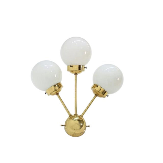 Space Age Sputnik Brass Wall Lamp, 1970s For Sale