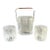 Mid Century Hoya Ice Bucket & Rocks Glasses MCM Frosted Glass Ice Cube Barware Set of 3 For Sale