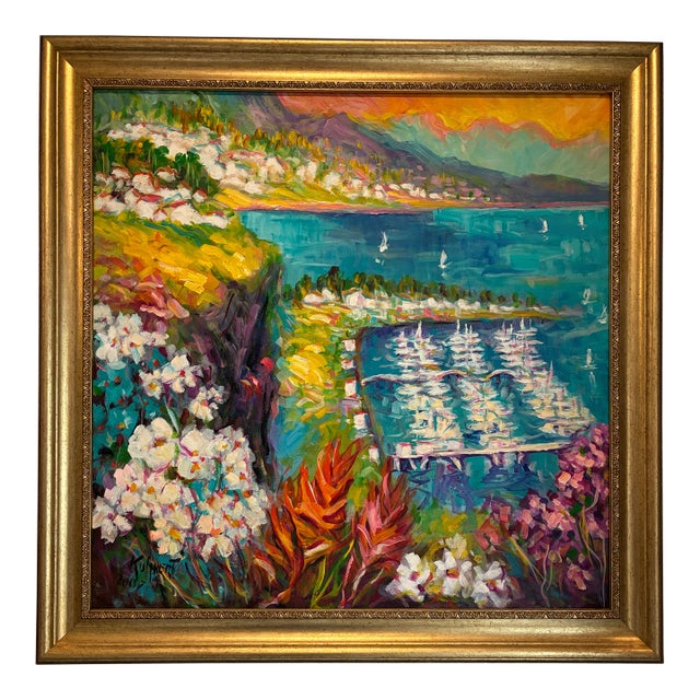 Manfred Kuhnert Oil Painting of Dana Point Harbor For Sale