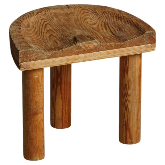 Mid-Century Swedish Folk Art Sculptural Pine Stool, 1950s For Sale - Image 17 of 17