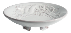 Art Deco White Earthenware Mermaid Bowl by Mari Simmulson for Upsala-Ekeby, 1950s