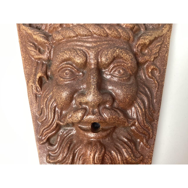 Vintage Terracotta Mythical Head Garden Wall Fountain Ornament Plaque For Sale In New York - Image 6 of 6