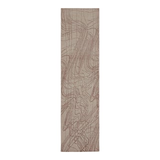 Rug & Kilim’s Distressed Style Abstract Runner in Beige-Brown Geometric Pattern For Sale