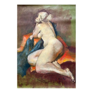 Blanch Fried Mid Century Oil Paint on Canvas Nude Figured Painting For Sale