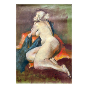 Blanch Fried Mid Century Oil Paint on Canvas Nude Figured Painting