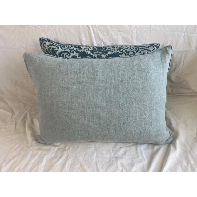 Mariano Fortuny Pair of Blue Fortuny Pillows For Sale - Image 4 of 7