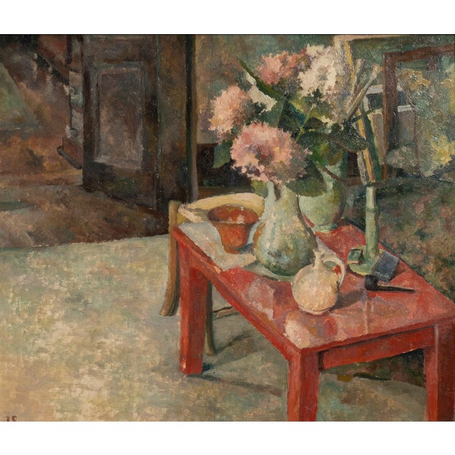 Brown Framed Oil on Panel Still Life For Sale - Image 8 of 11