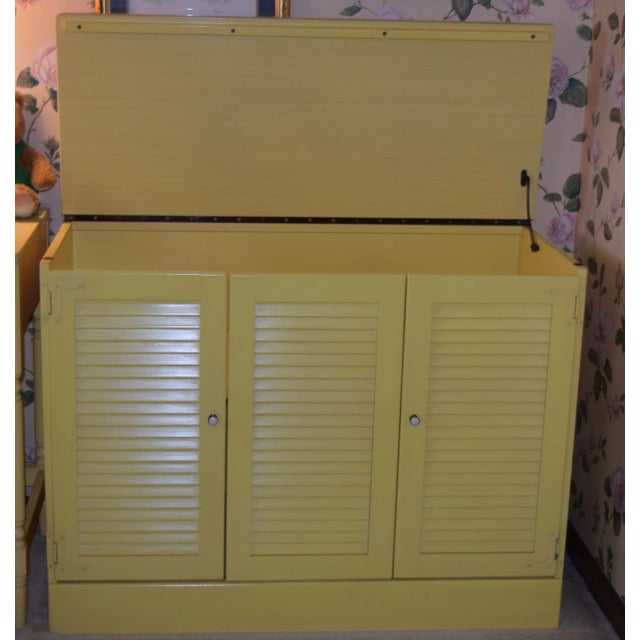 1980s Ethan Allen Yellow Media Cabinet or Storage Cabinet For Sale - Image 5 of 7