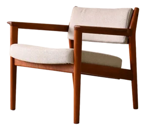 Padded Armchair with Teak Structure, 1960s