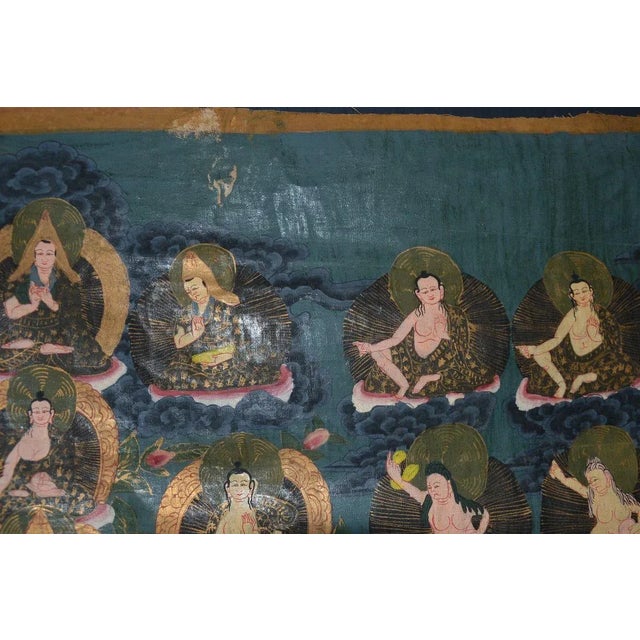 Black Vintage Nepalese Thangka - Early 20th Century Early 20th Century For Sale - Image 8 of 9