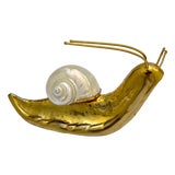 Mid Century Italian Nautical Brass and Shell Snail Art Sculpture from Gabriella Crespi, 1950s For Sale