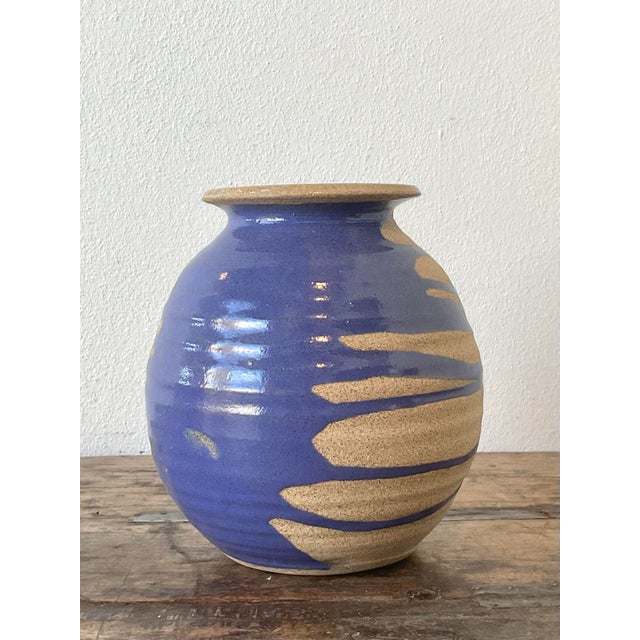 Vintage Original Studio Pottery Drip Glaze Vase For Sale - Image 10 of 12