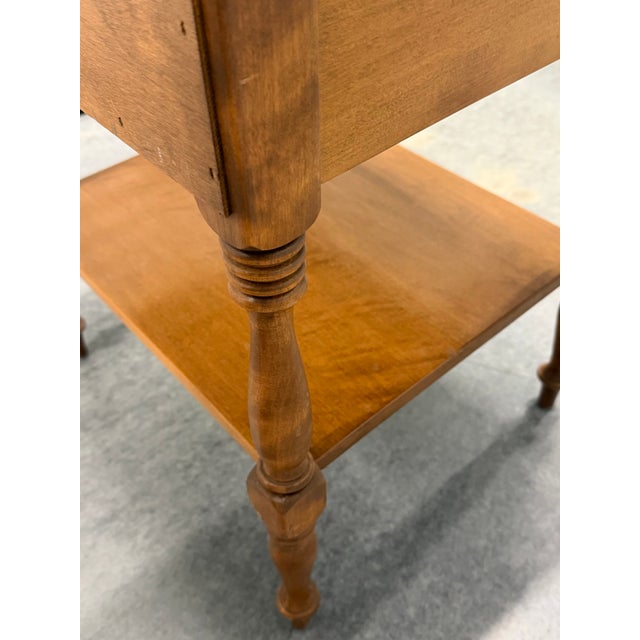 1960s Ethan Allen Heirloom Nutmeg Maple Colonial Early American Nightstand For Sale - Image 5 of 11