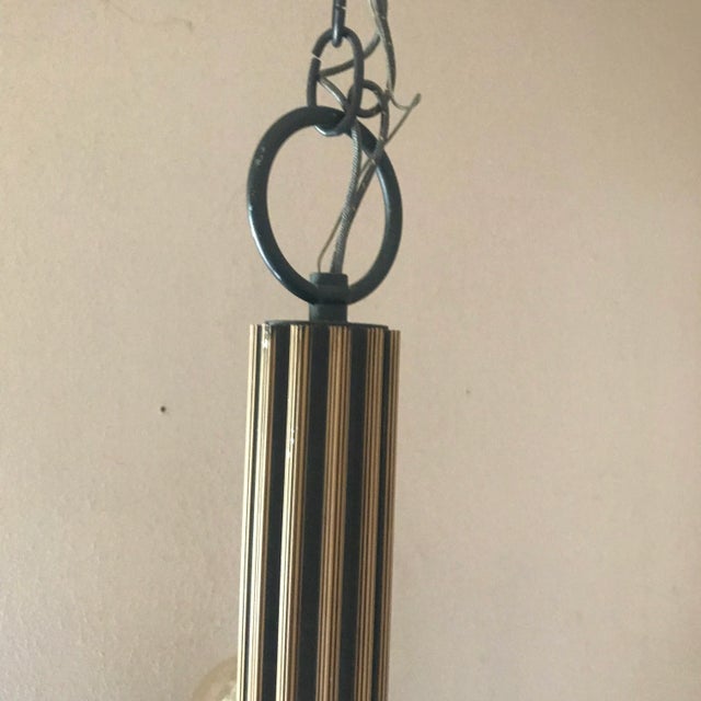 Mid Century Modern Contemporary Chandelier With Five Amber Lights For Sale - Image 4 of 9