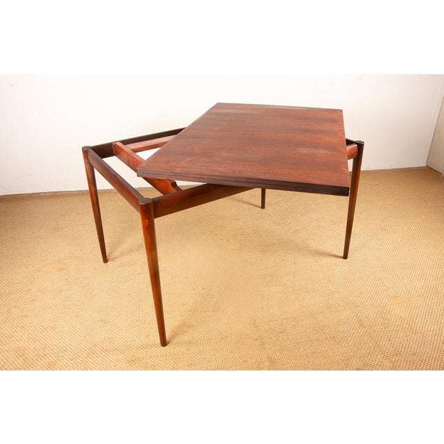 Extendable Danish Dining Table in Rosewood and Brass by Poul Volther for Frem Møbelfabrik 1960. For Sale - Image 12 of 17