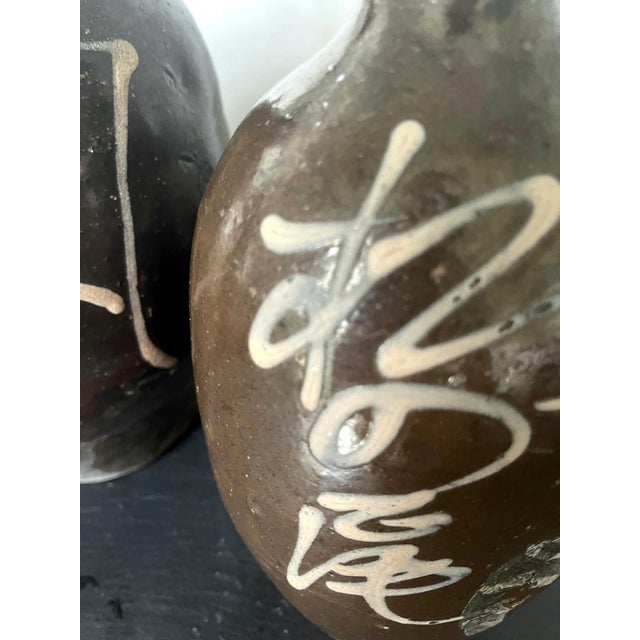 Collection of Four Japanese Tanba Tokkuri Sake Bottles For Sale - Image 15 of 18