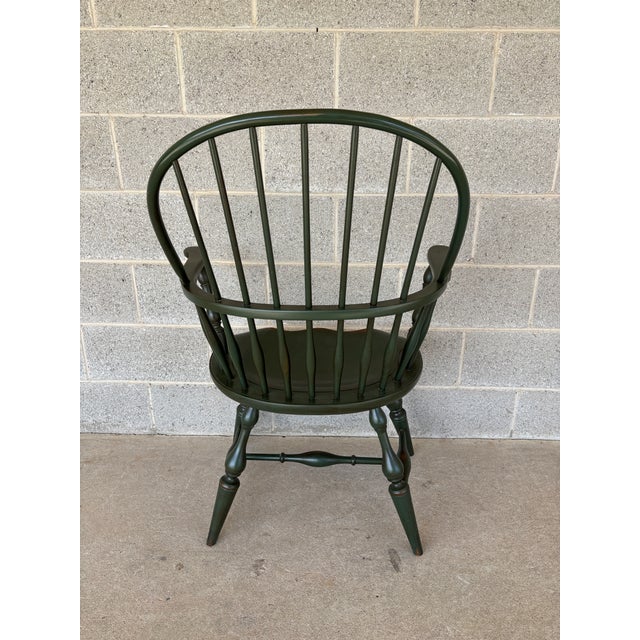 Nichols & Stone Nichols & Stone Olive Green Maple Sack Back Arm Chair For Sale - Image 4 of 8