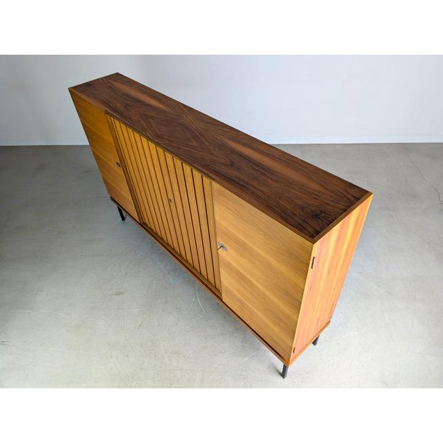 Wood Midcentury Modern Highboard in Walnut For Sale - Image 7 of 13