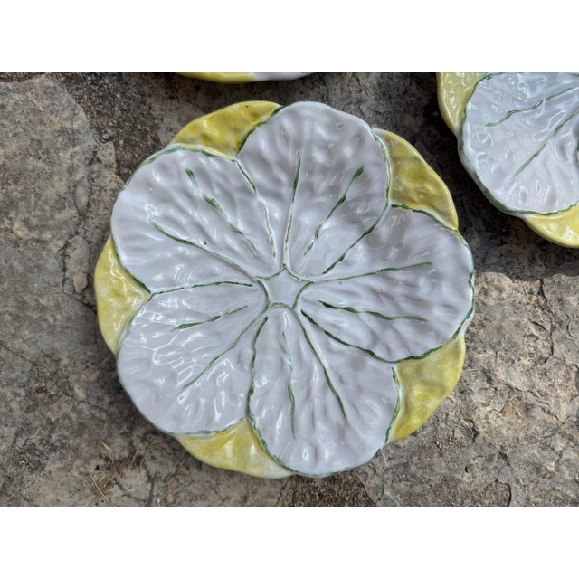 French Yellow Leaf Plates, S/6 For Sale - Image 4 of 5