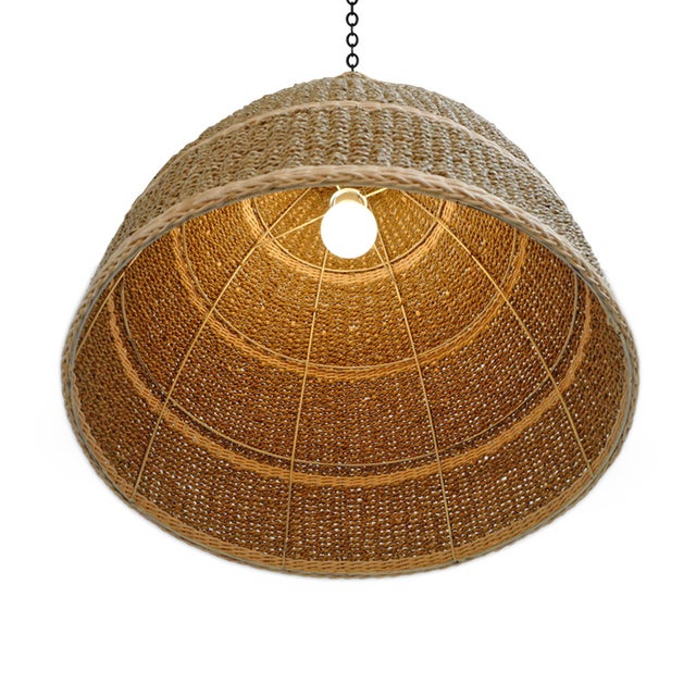 2020s Coastal Contemporary Kuba Seagrass Pendant Light Medium For Sale - Image 5 of 10