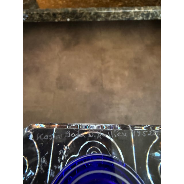 Modern Kosta Boda Blue Orbit Vase For Sale - Image 3 of 8