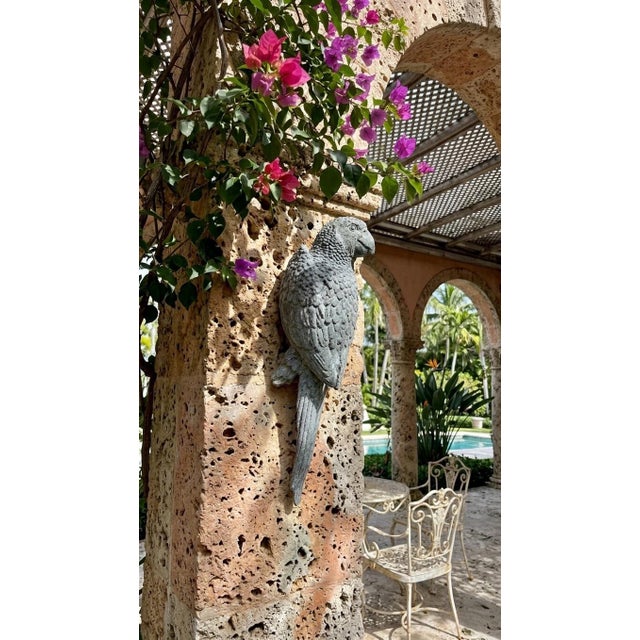 Vintage Cast Iron Parrot Wall Hanging Sculpture For Sale - Image 9 of 11