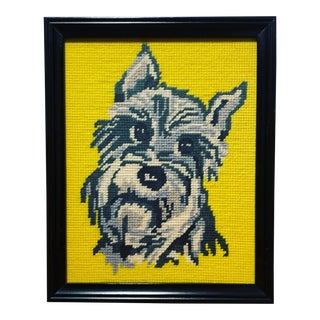 Scottish Terrier “Scotty” Needlepoint Wall Art For Sale