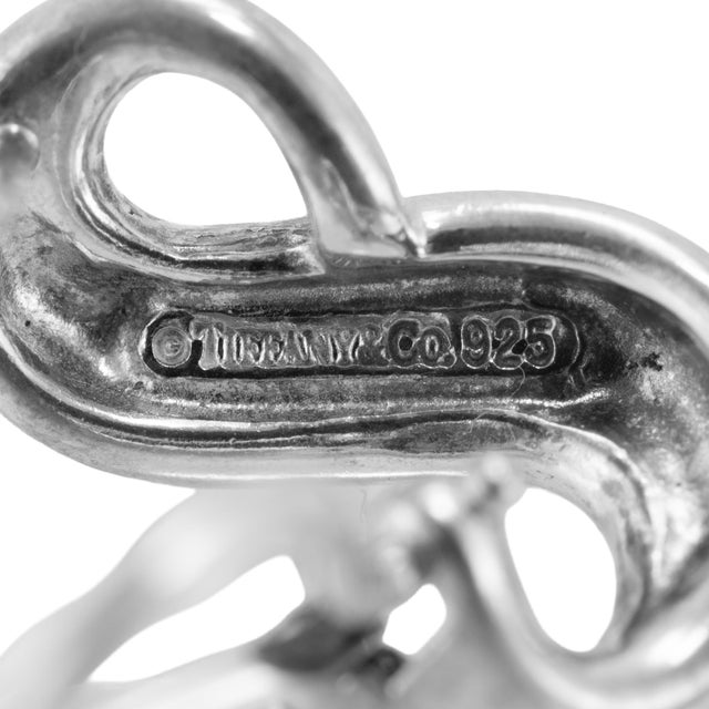 Silver Tiffany & Co. Elsa Peretti Endless Infinity Silver Omega Back Clip on Earrings For Sale - Image 8 of 8