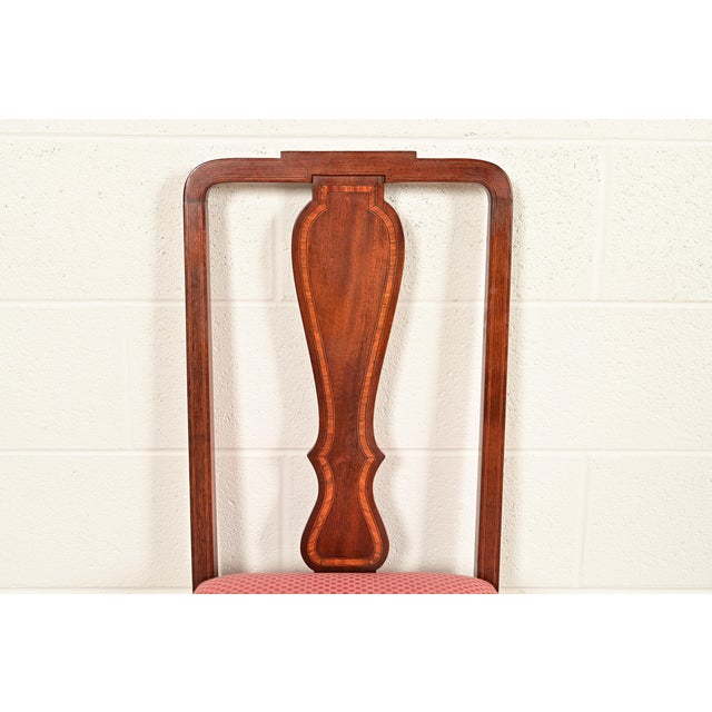 Baker Furniture Style Federal Inlaid Mahogany Side Chairs or Dining Chairs, Pair For Sale In South Bend - Image 6 of 13