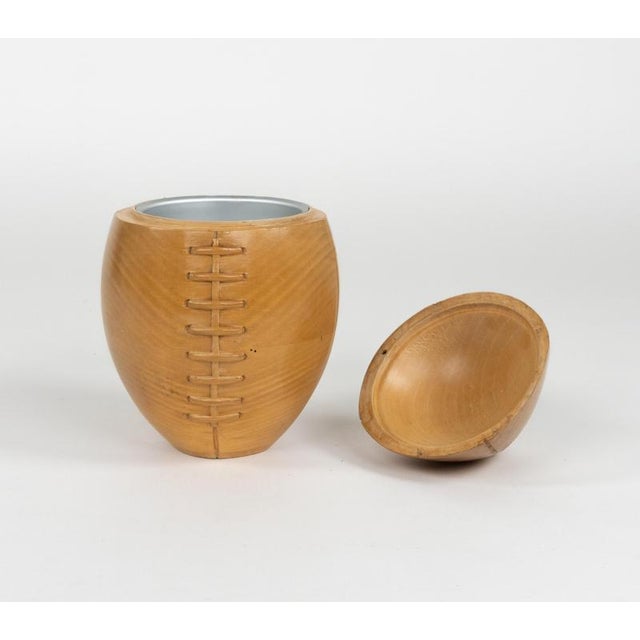 Mid-Century Rugby Ball Ice Bucket in Wood from Bint Firenze, Italy, 1970s For Sale - Image 16 of 18