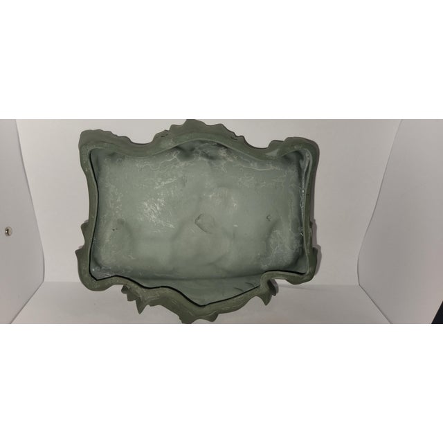 Antique Schafer and Vater Green Jasperware Palais d'Electricite Commemorative Bisque Porcelain Dish For Sale - Image 9 of 14