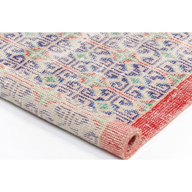 Turkish 1950s Geometric Tribal Rug, Rustic Farmhouse Hallway Decor For Sale - Image 3 of 10