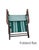 Green Mid 20th Century Folding Patio Chairs Pair – Stained Wood With Green & White Canvas, A Pair For Sale - Image 8 of 12