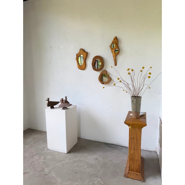 A set of three antique metal sculptures depicting birds. with their brutalist or folk art style, we love the...
