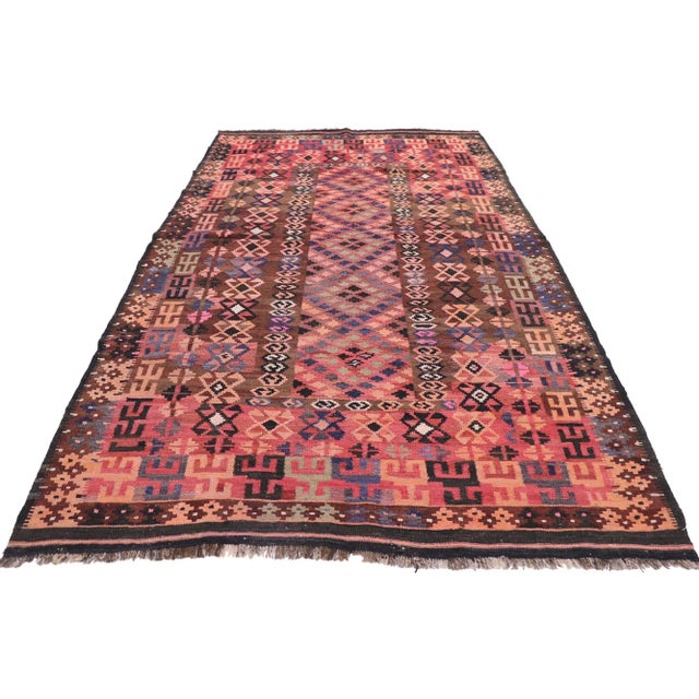 Tribal Vintage Afghani Maimana Kilim Rug - 05'04 X 08'11 For Sale - Image 3 of 9