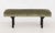 Chinese Style Sage Velvet Upholstered Bench, on ebonized wood base. 17" H x 48" W x 16" D. Provenance: From a Park Avenue...