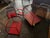 Vintage Chinoiserie Red Metal Etagere Four Sections come apart; painted red metal shelves; romantic and classic shape