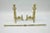 Pair of 19th C. French Empire Neoclassical Flame & Lion Brass Paw Andirons & Bar. Item features an ornate pair of cast...