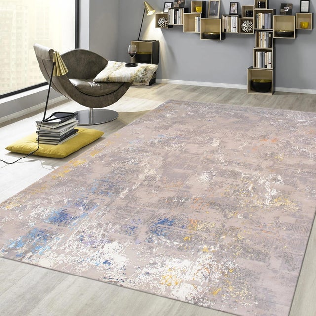 Textile Pasargad Home Modern Beige Silk & Wool Area Rug- 9' 2" X 12' 3" For Sale - Image 7 of 7