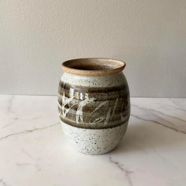 Mid 20th Century Vintage Studio Pottery Stoneware Vase For Sale - Image 5 of 7
