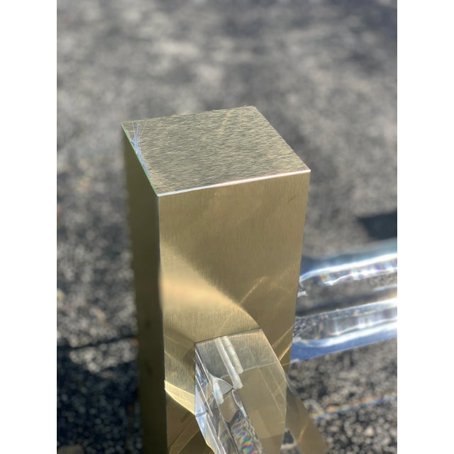 Glass Mid Century Modern Lucite Coffee Table For Sale - Image 7 of 13