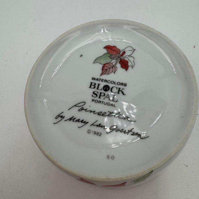 1980s Vintage Cream and Sugar Poinsettia by Block For Sale - Image 5 of 6