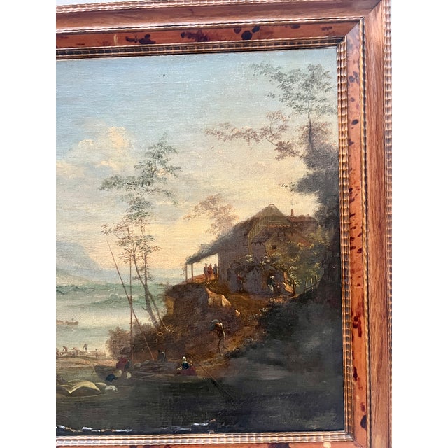 Seascape and Mountains, 1800s, Oil on Canvas For Sale - Image 15 of 18