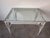 Mid-Century Modern Vintage White Painted Metal and Glass Top Garden Dining Table For Sale - Image 3 of 11