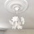 Vintage Murano Glass Chandelier, 1980s White Floral Lamp, Small Italian Ceiling Light For Sale - Image 4 of 14