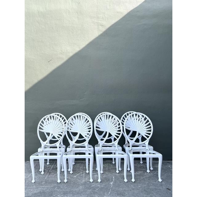 Vintage Palm Frond Cast Aluminum Dining Chairs - Set of 8 For Sale - Image 4 of 12