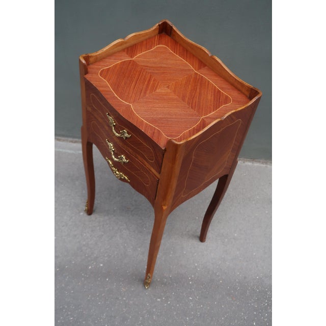 French Antique Louis XV Style Side Table Nightstand For Sale - Image 9 of 11