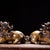 Chinese Pair of Vintage Cloisonné Enamel Pixiu Statues With Gilt Bronze Accents For Sale - Image 3 of 9