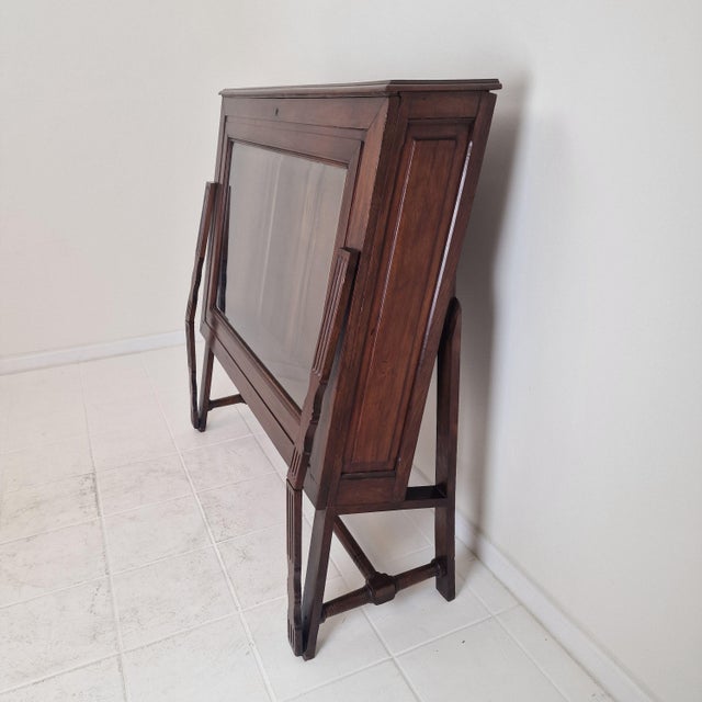 19th Century Mahogany Cartographic Display Cabinet with Drop-Front Viewing Table For Sale - Image 11 of 18