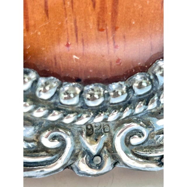 1940s 925 Sterling Silver Repoussé Oval Frames, Pair For Sale - Image 12 of 12